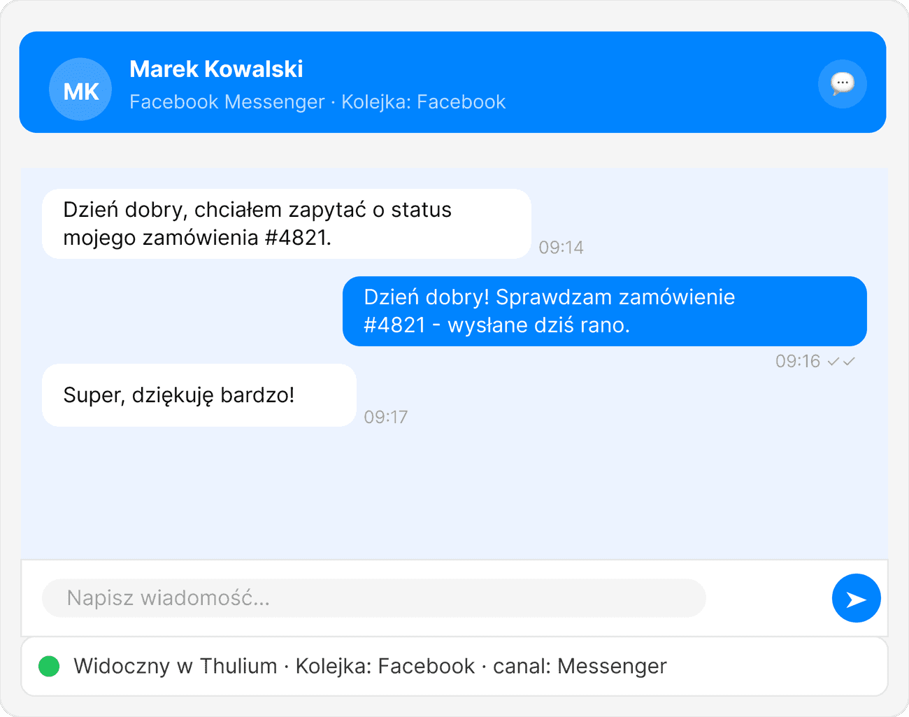 Rozmowa przez Messanger