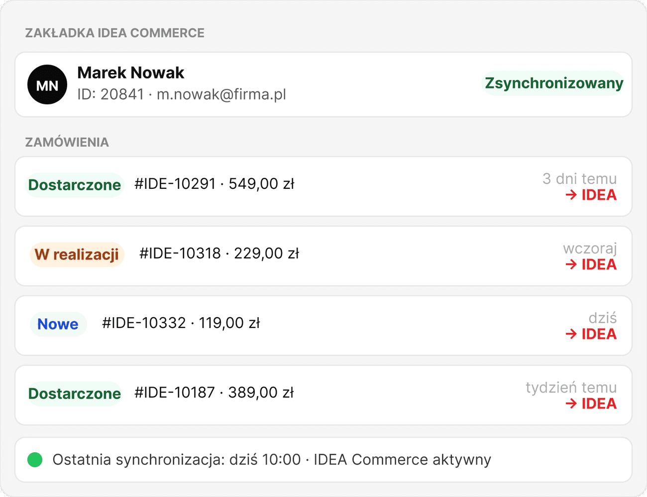 jak połączyć Thulium z Ideacommerce