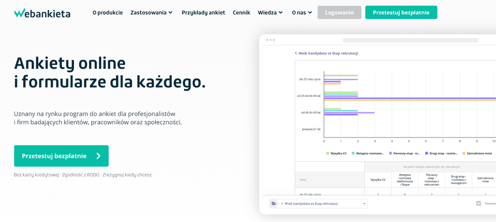 Strona internetowa - webankieta