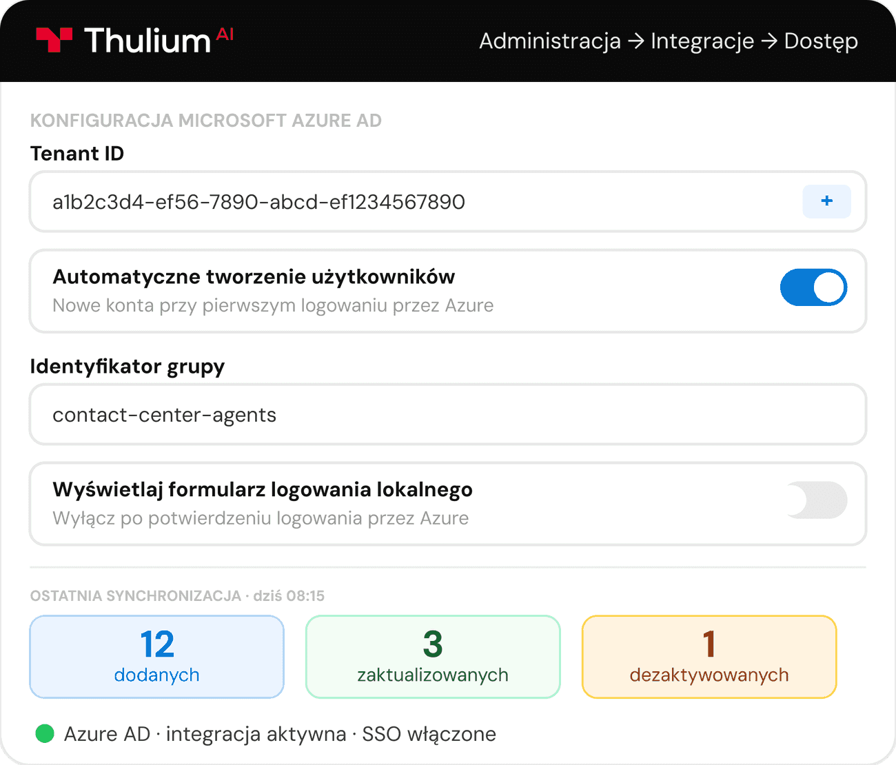 logowanie do Thulium przez Azure